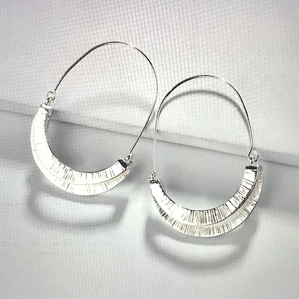 Anthro Myra Silver Hoop Earrings